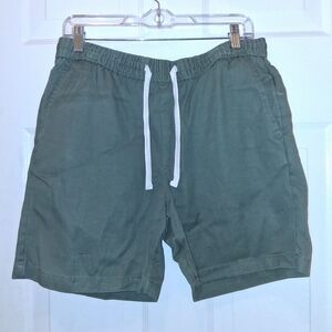 Men's Olive Drawstring Casual Shorts